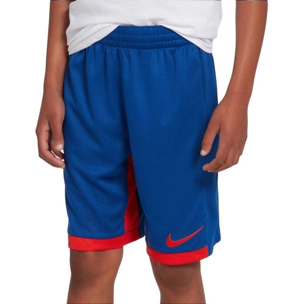 Nike Boys Athletic Shorts XL Blue & Red Trophy Dri-Fit Long Basketball Athletic